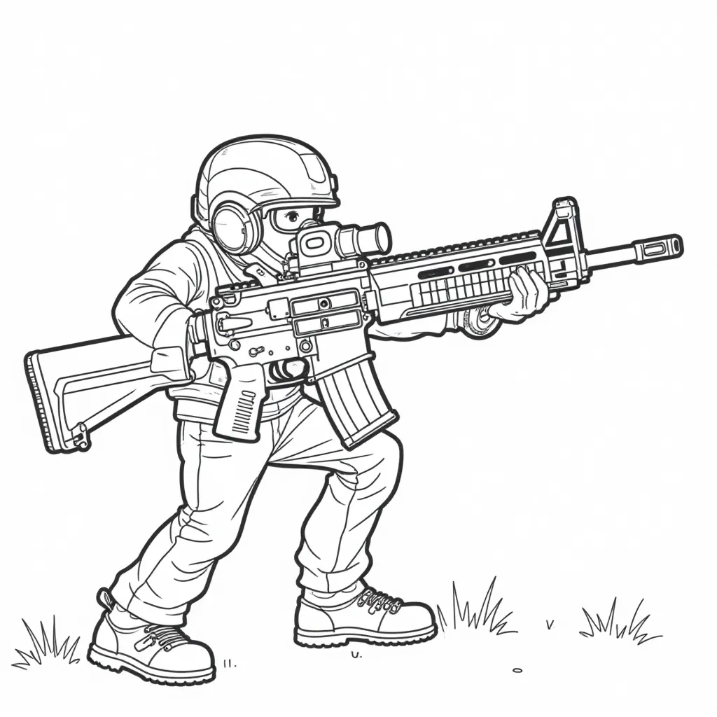rifle M16 no people صفحات التلوين