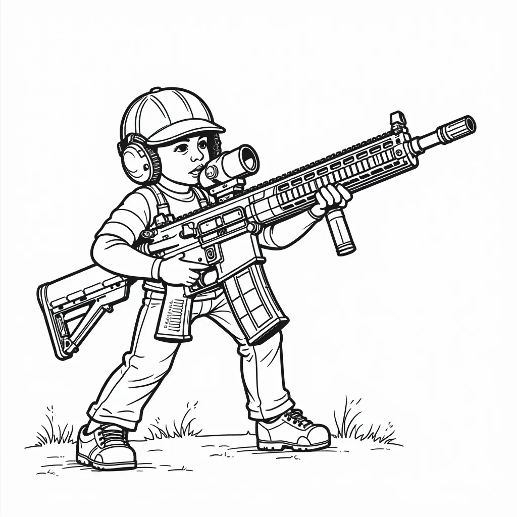 rifle M16 show صفحات التلوين