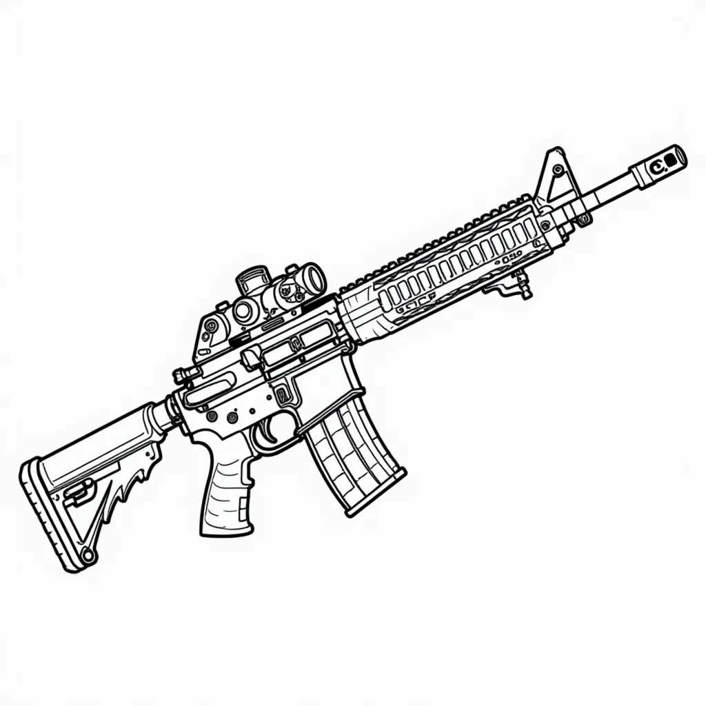 rifle FN SCAR HD صفحات التلوين
