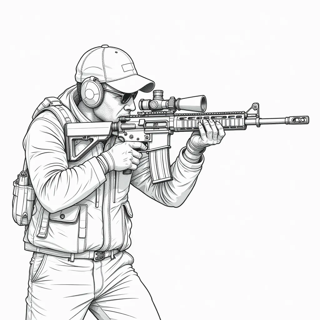 rifle M16 صفحات التلوين