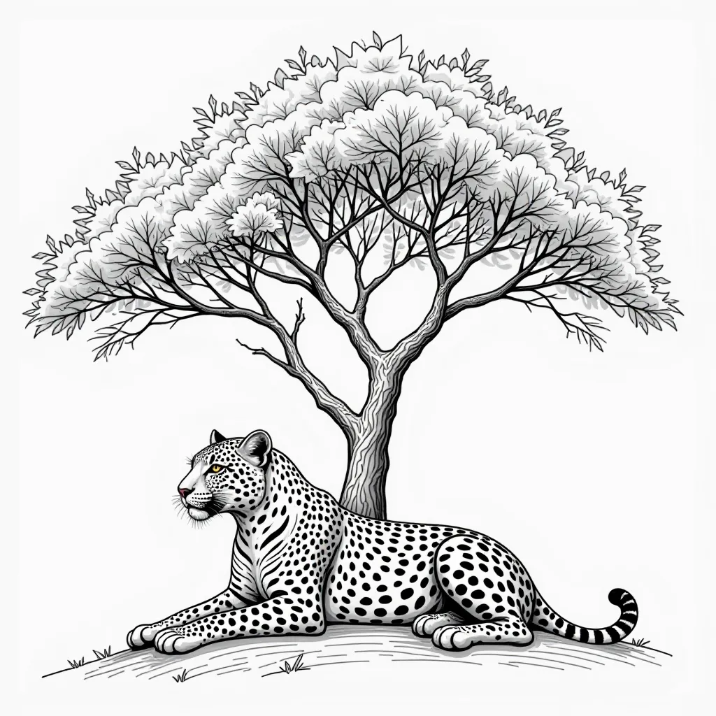 نمر على شجرة