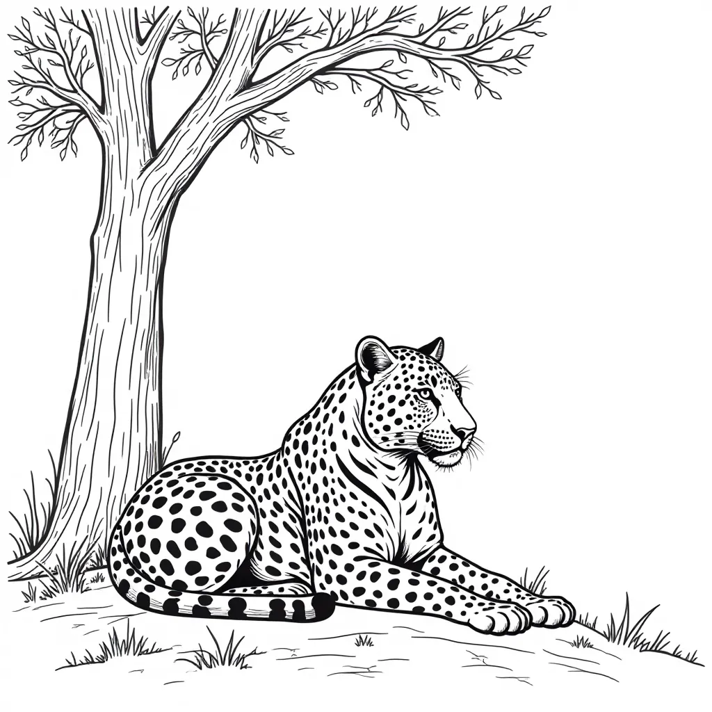 نمر مع شجرة، بسيط