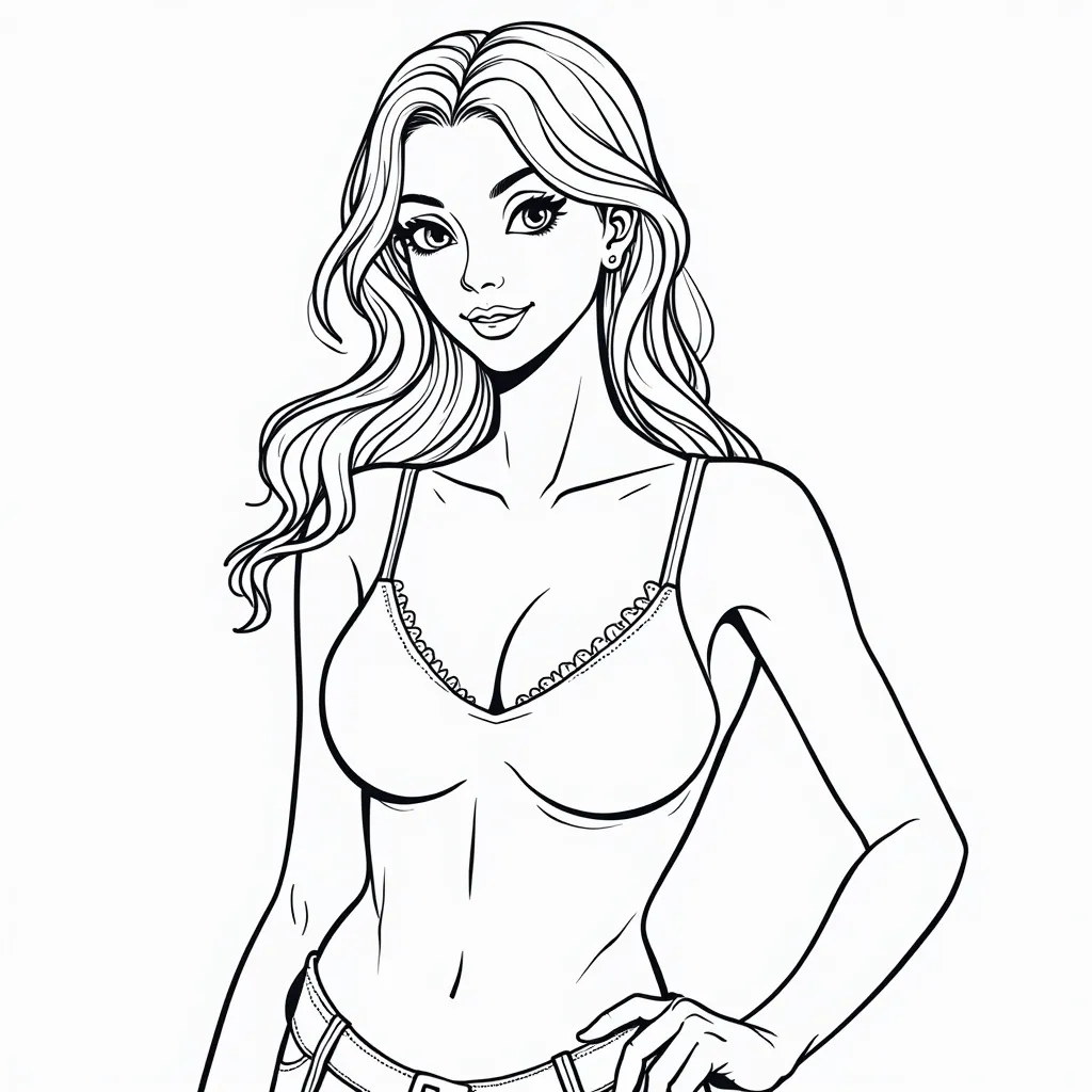 large chest female coloring pages