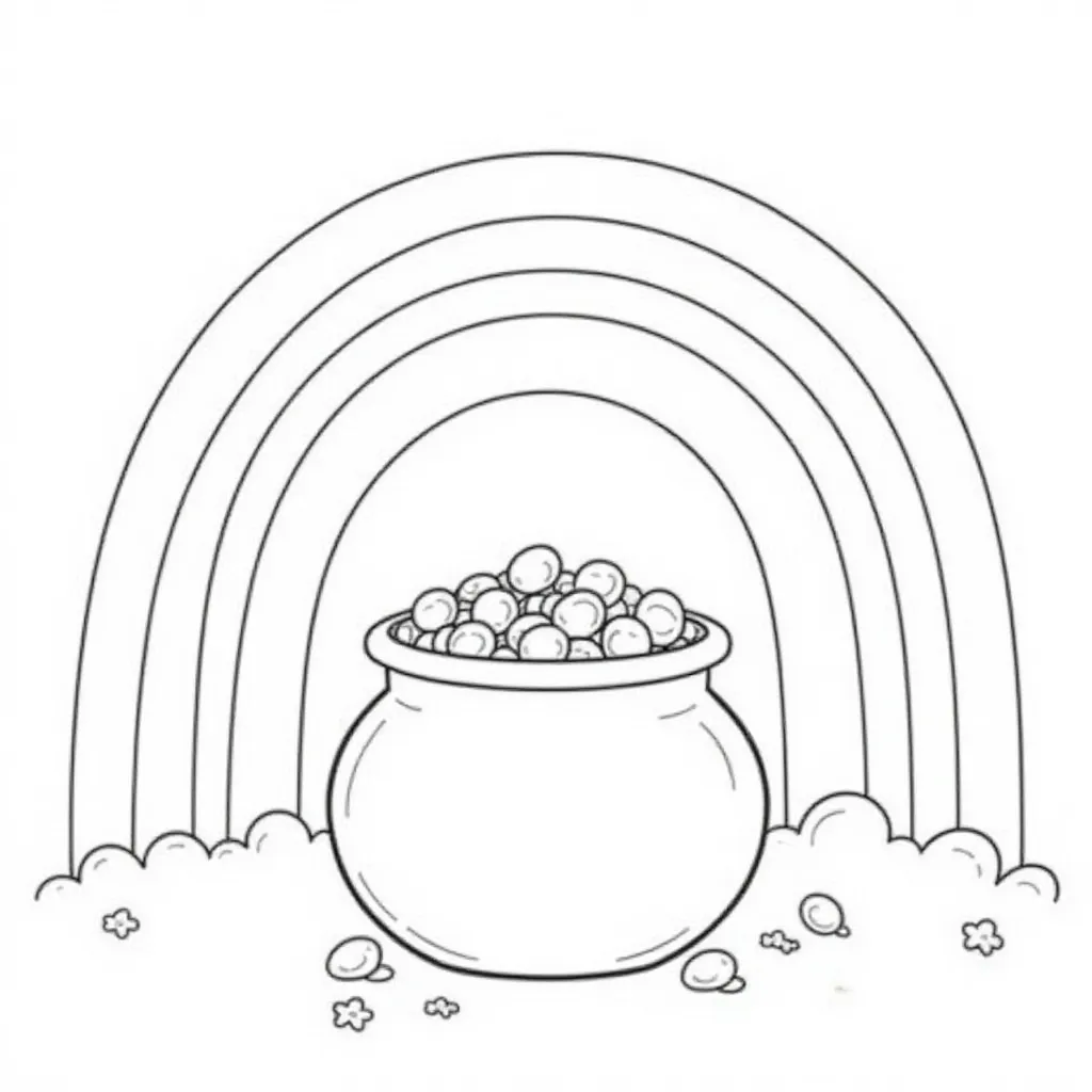 rainbow and pot of gold  صفحات التلوين