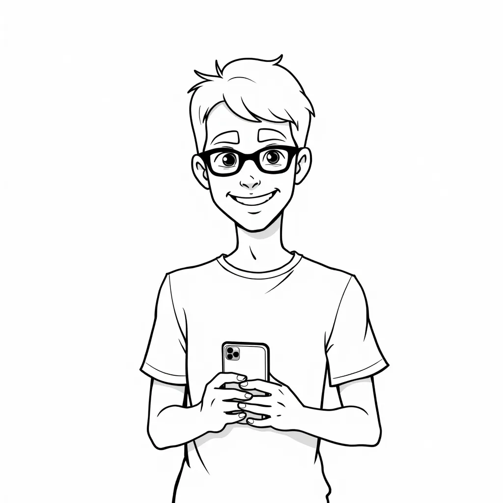 tim cook holding an iphone coloring pages