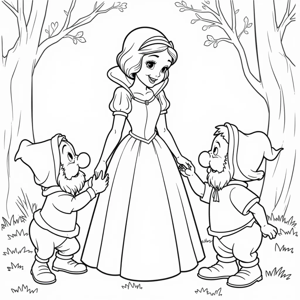 Snow White and the Seven Dwarfs صفحات التلوين