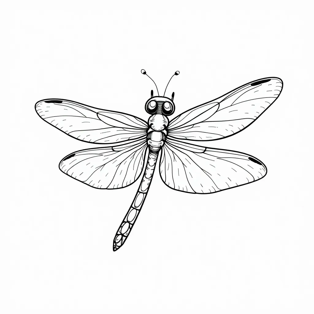 Dragonfly with a Butterfly صفحات التلوين