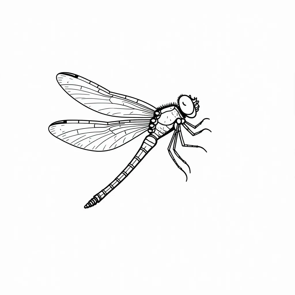 Dragonfly from a Side View صفحات التلوين