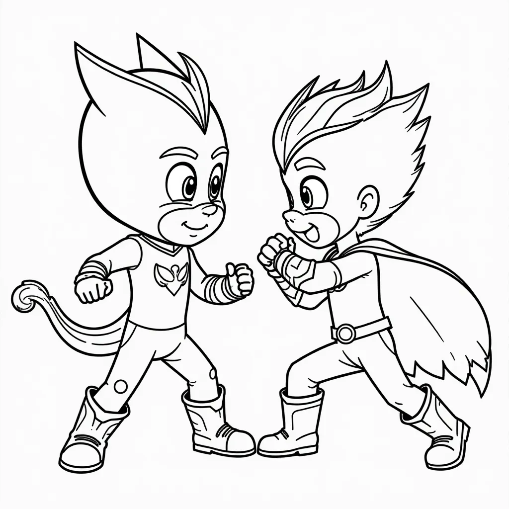 pj mask fight Goku صفحات التلوين