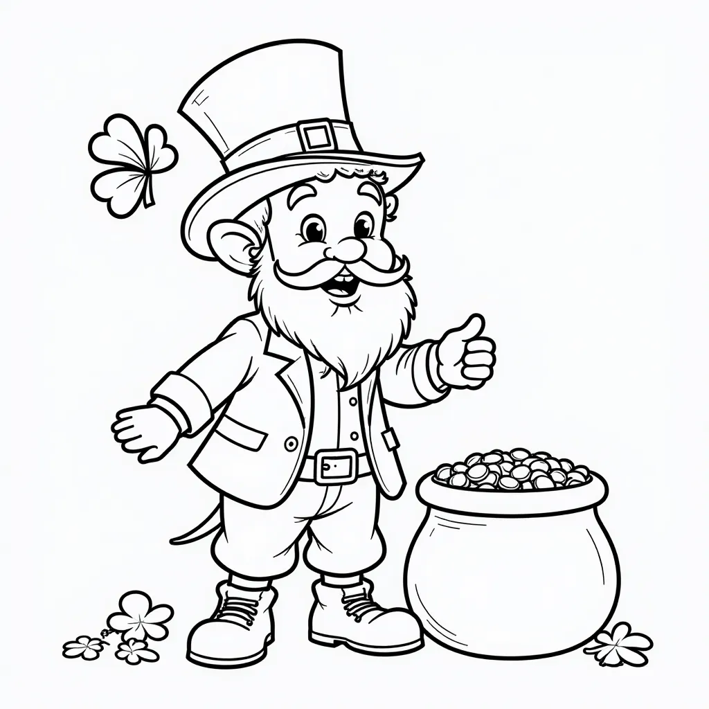 Leprechaun with a Pot of Gold  صفحات التلوين