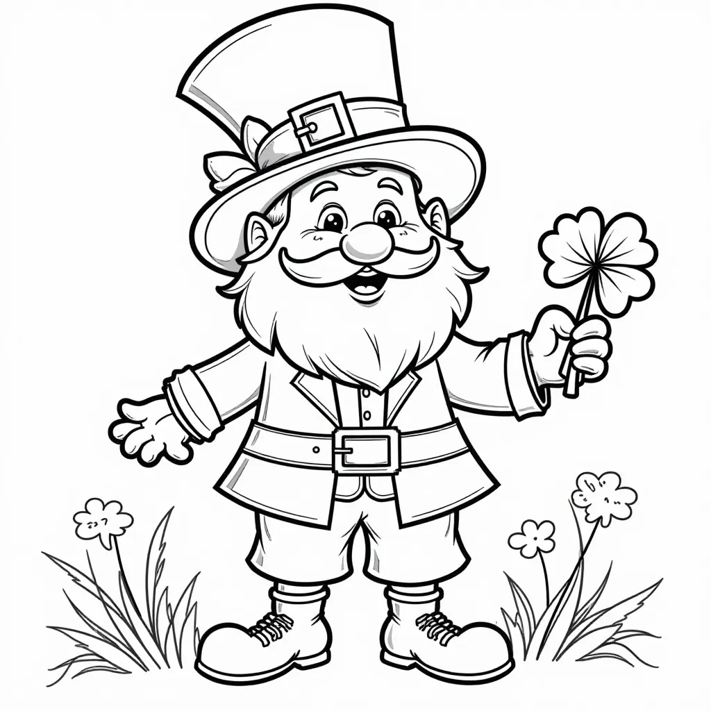 Leprechaun with a Shamrock صفحات التلوين