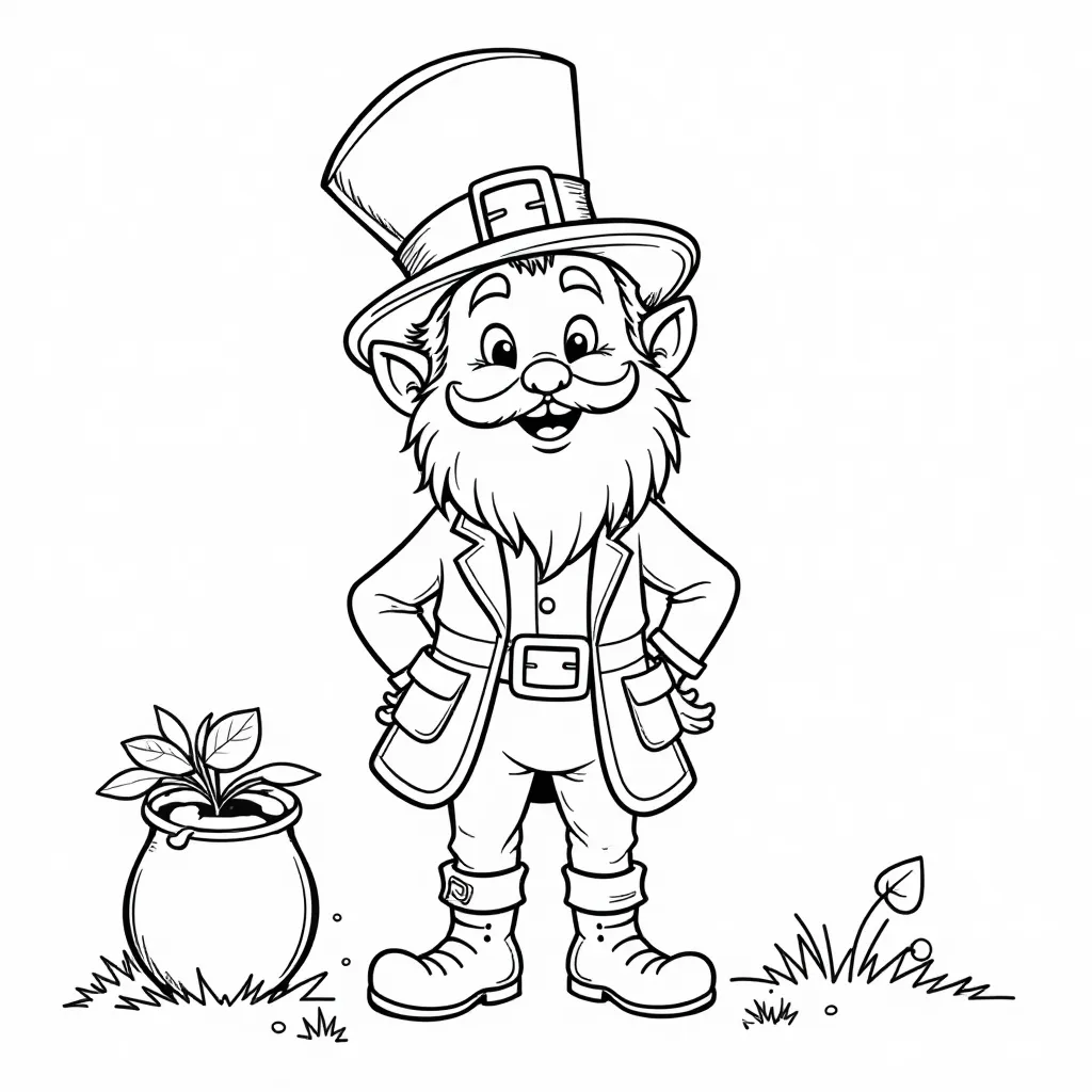 Leprechaun Hiding in a Bush  صفحات التلوين