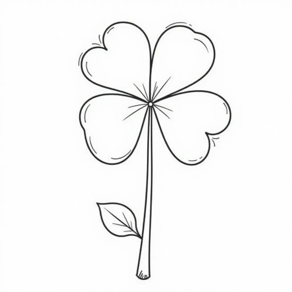 4 leaf clover HD صفحات التلوين