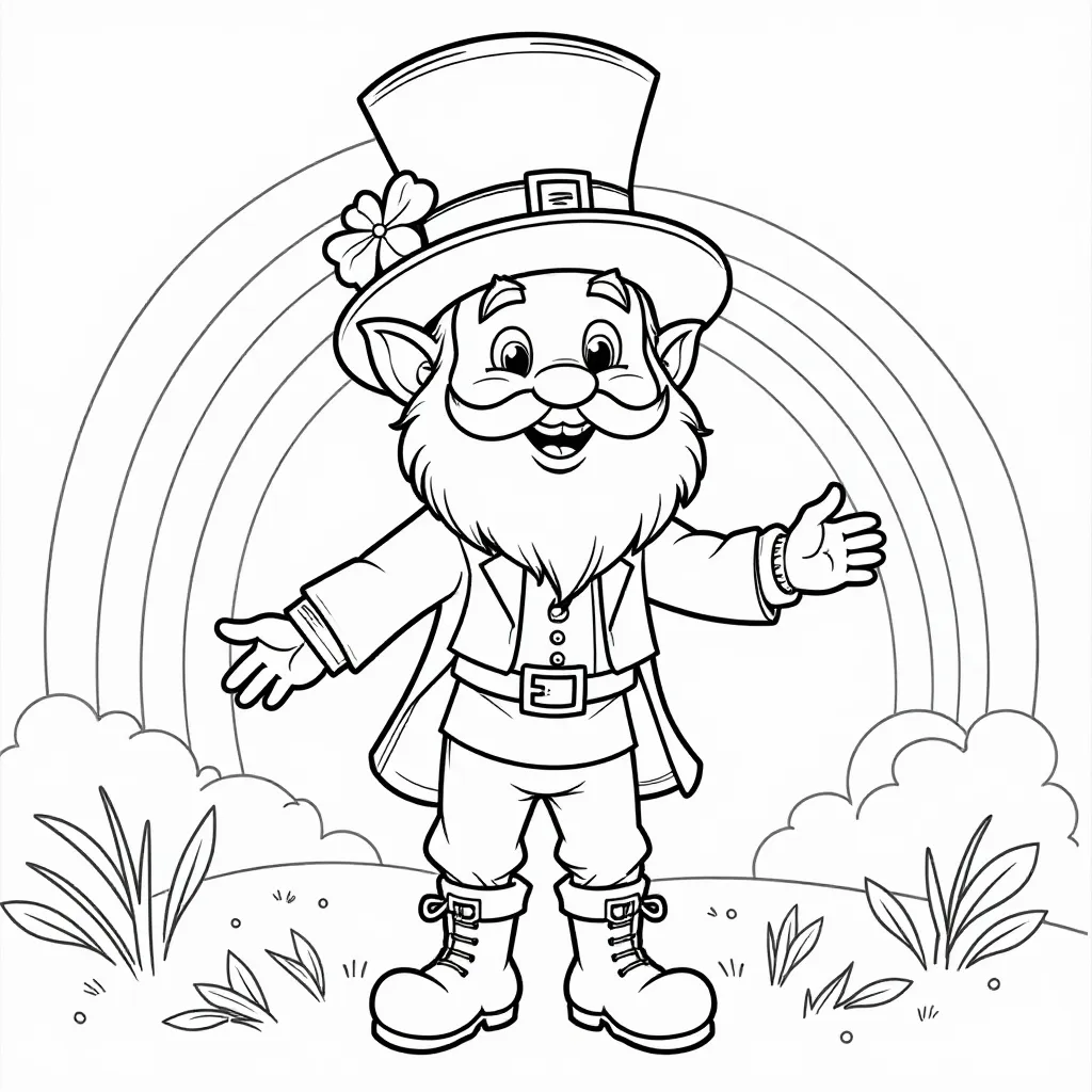 leprechaun rainbow  صفحات التلوين