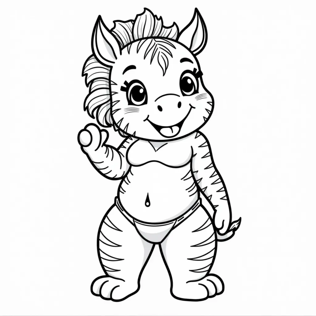 A naked curvy zebra thicccc booty  coloring pages