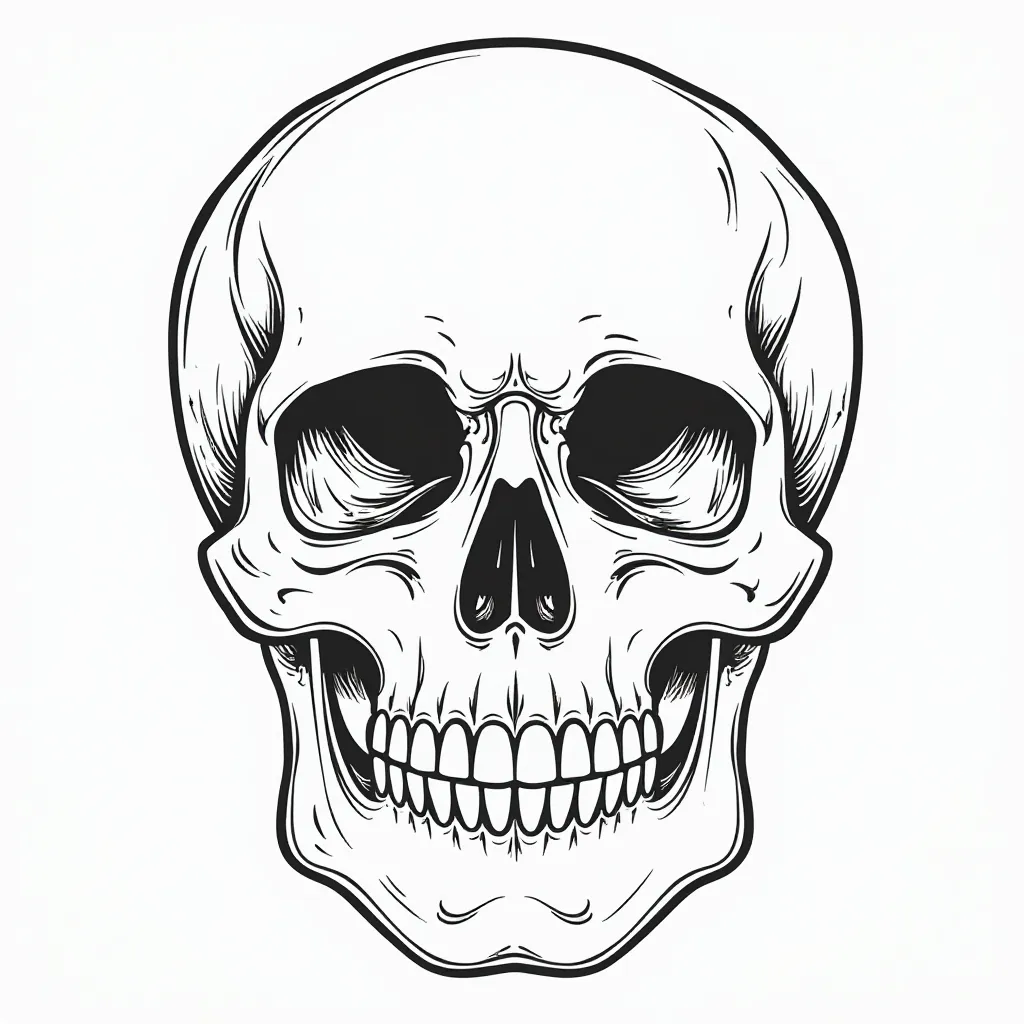 Skull simple صفحات التلوين