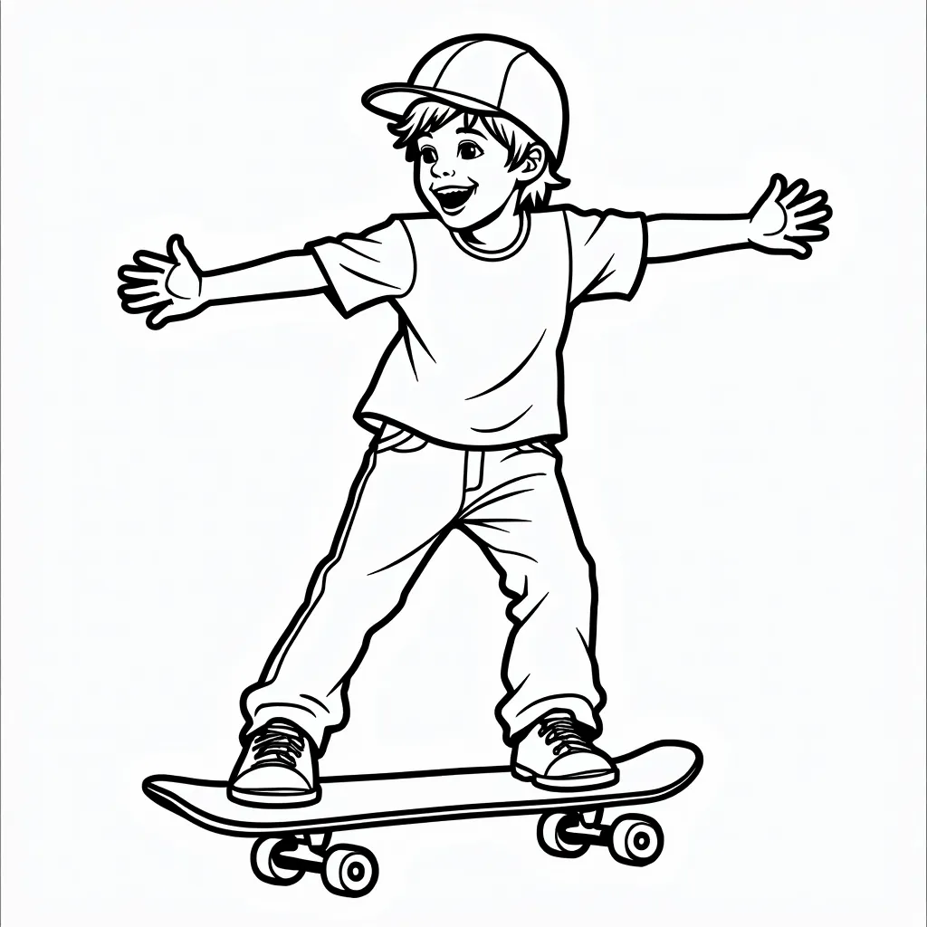 skateboard player coloring pages