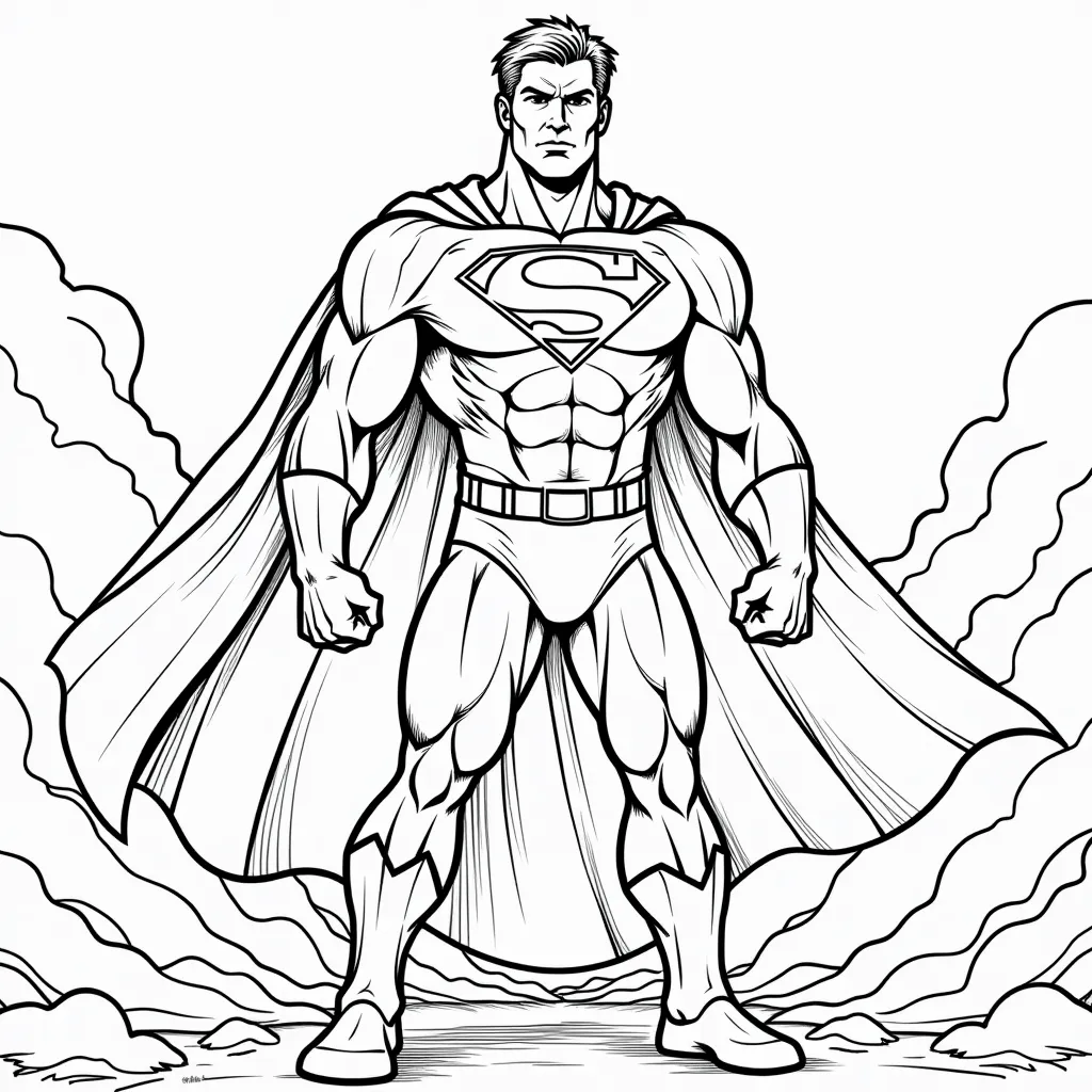 Super man in lava coloring pages