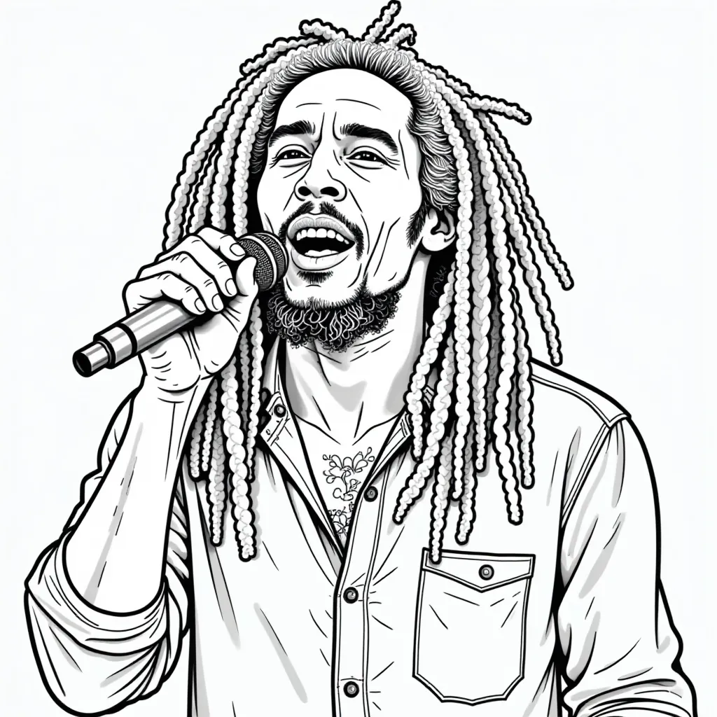Bob Marley singing صفحات التلوين