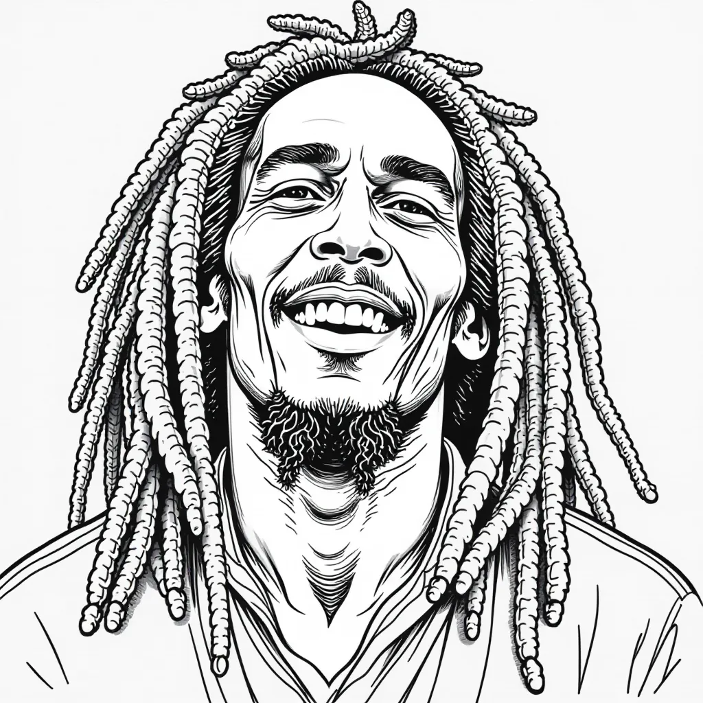 Bob Marley صفحات التلوين