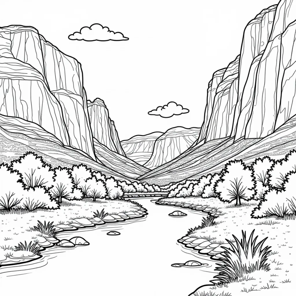 zion national park صفحات التلوين