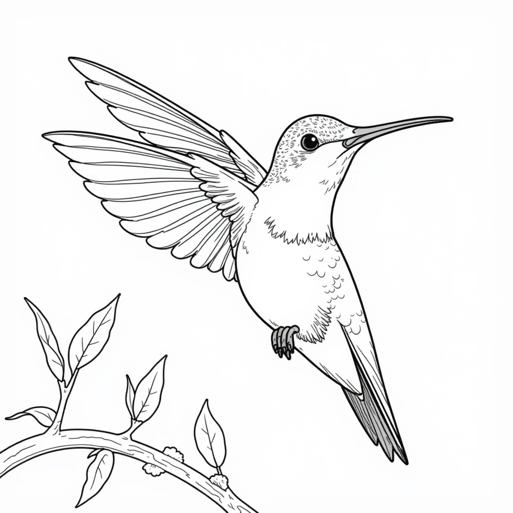 Hummingbird Feeding صفحات التلوين