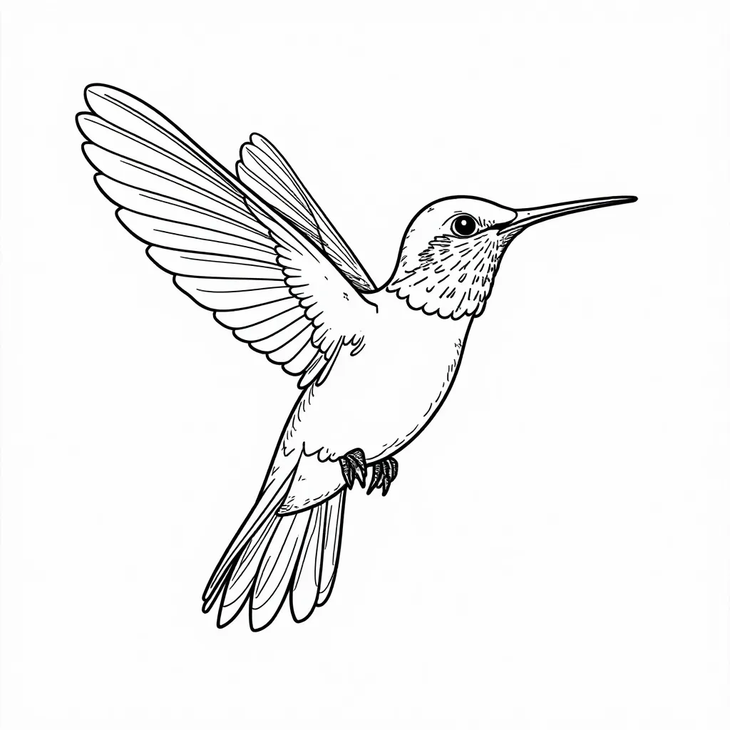 Hummingbird Hovering صفحات التلوين
