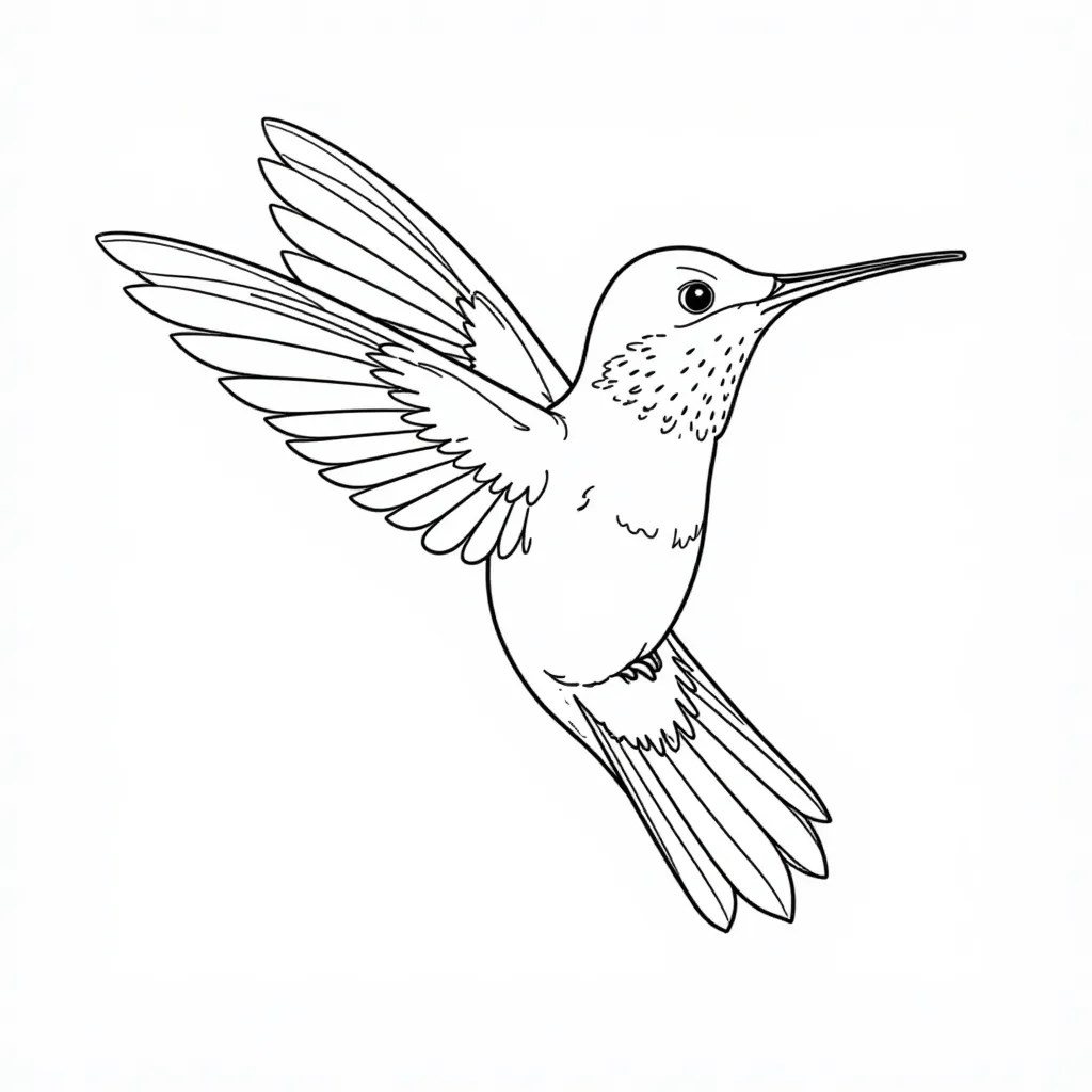 Hummingbird in Flight kids صفحات التلوين