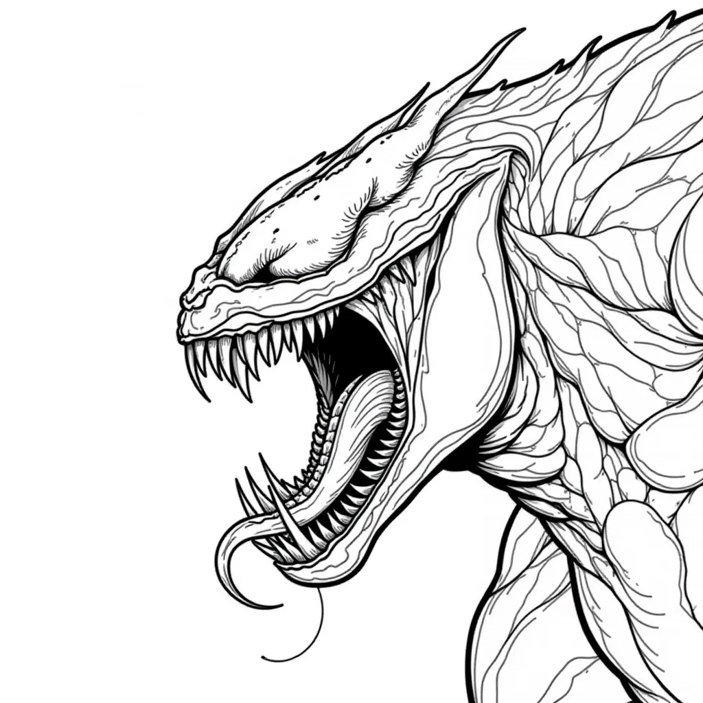 Venom with Teeth صفحات التلوين