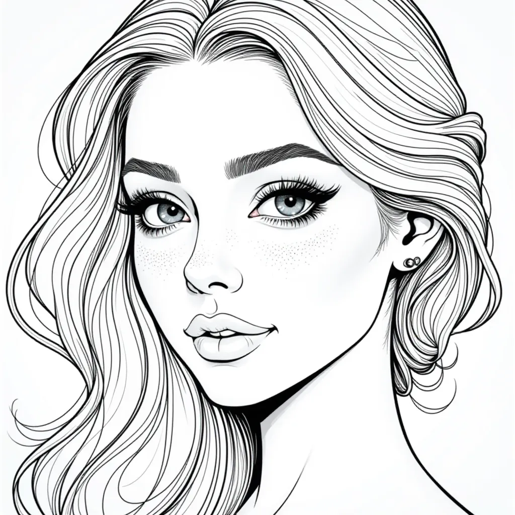 Two European and American girls doing makeup together full body photo size 23 Páginas para Colorear