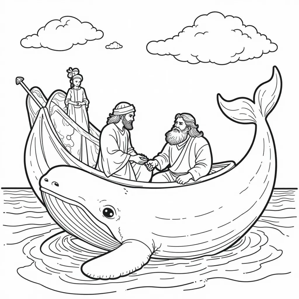 Jonah Being Swallowed by the Whale  صفحات التلوين