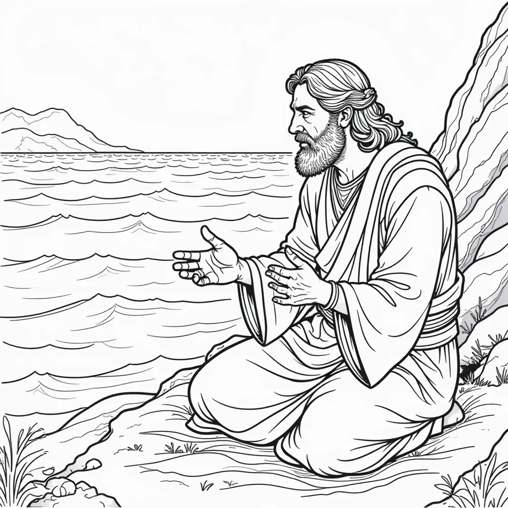 God Speaking to Jonah صفحات التلوين