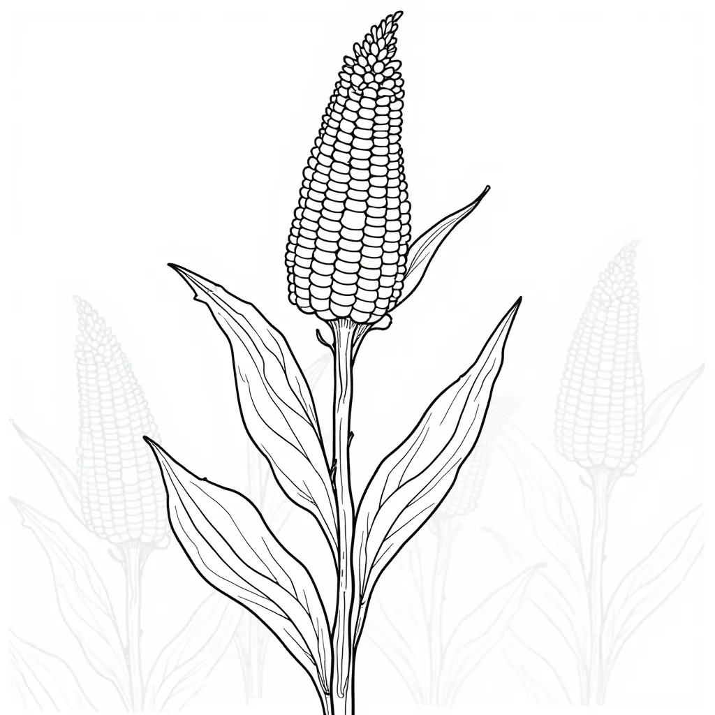 Corn plant صفحات التلوين