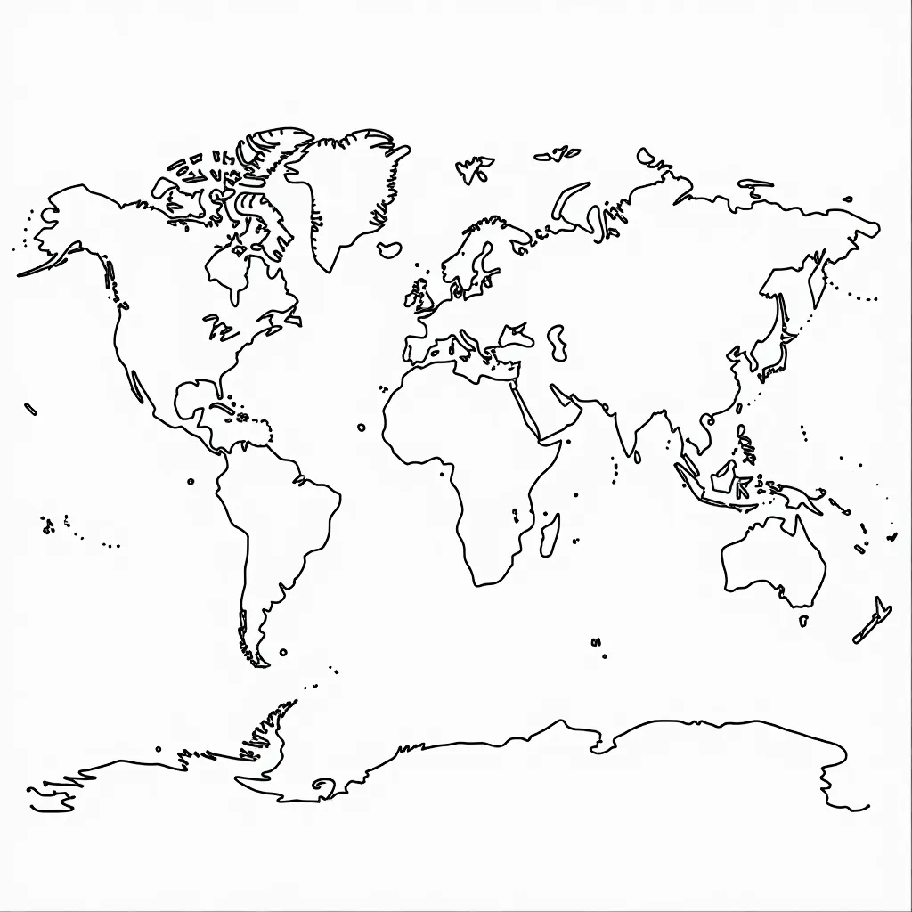 world map  صفحات التلوين