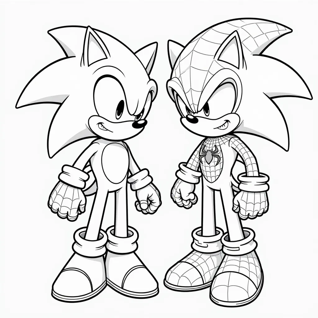 sonic mixed with spiderman صفحات التلوين