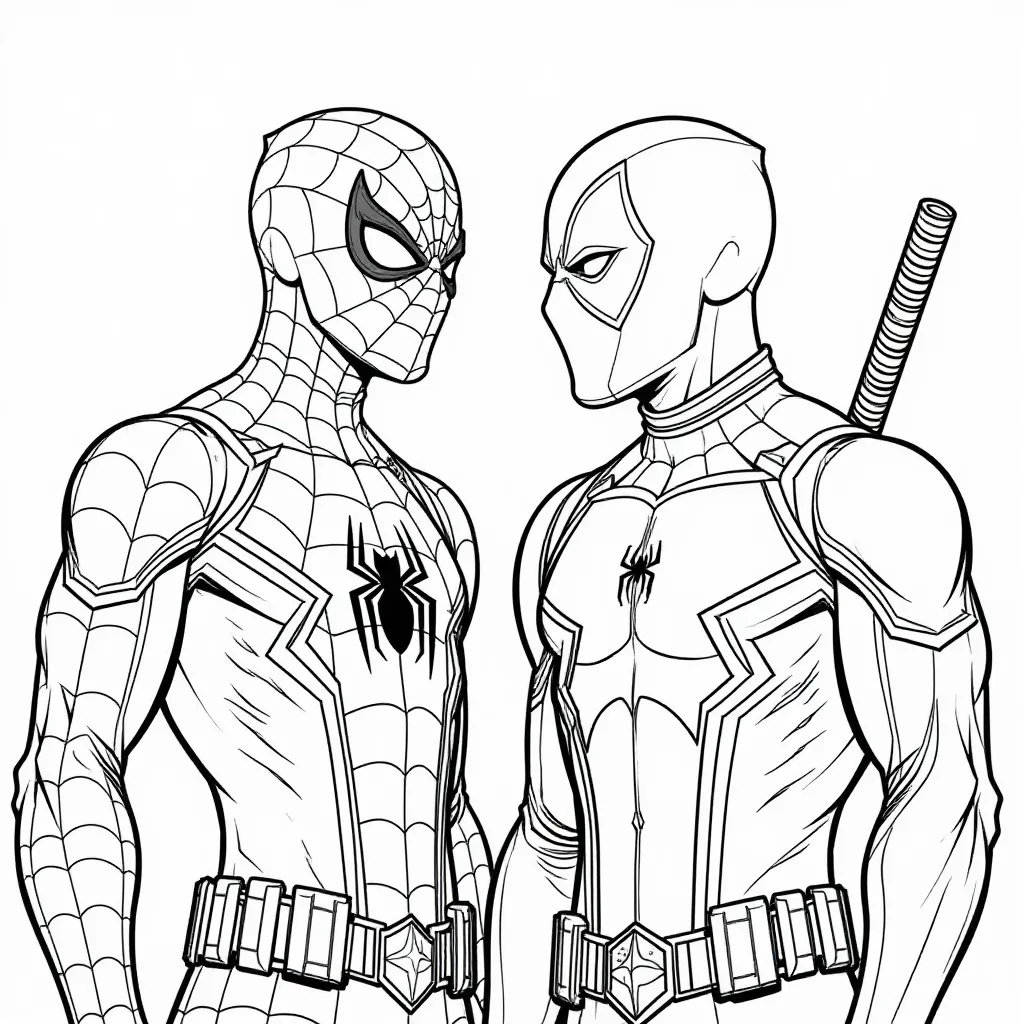 spiderman mixed with deadpool صفحات التلوين