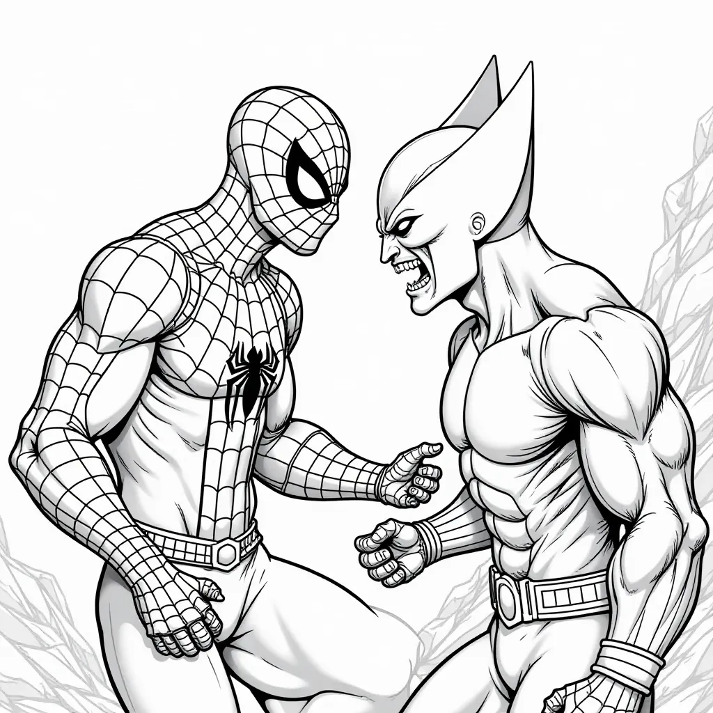 spiderman wolverine صفحات التلوين