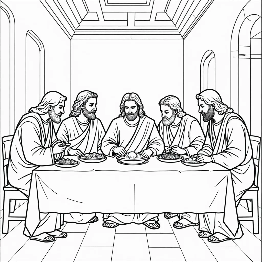 the last supper  صفحات التلوين