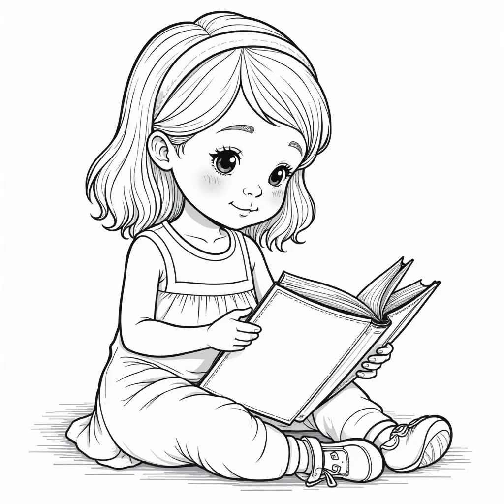 فتاة تقرأ كتابها.