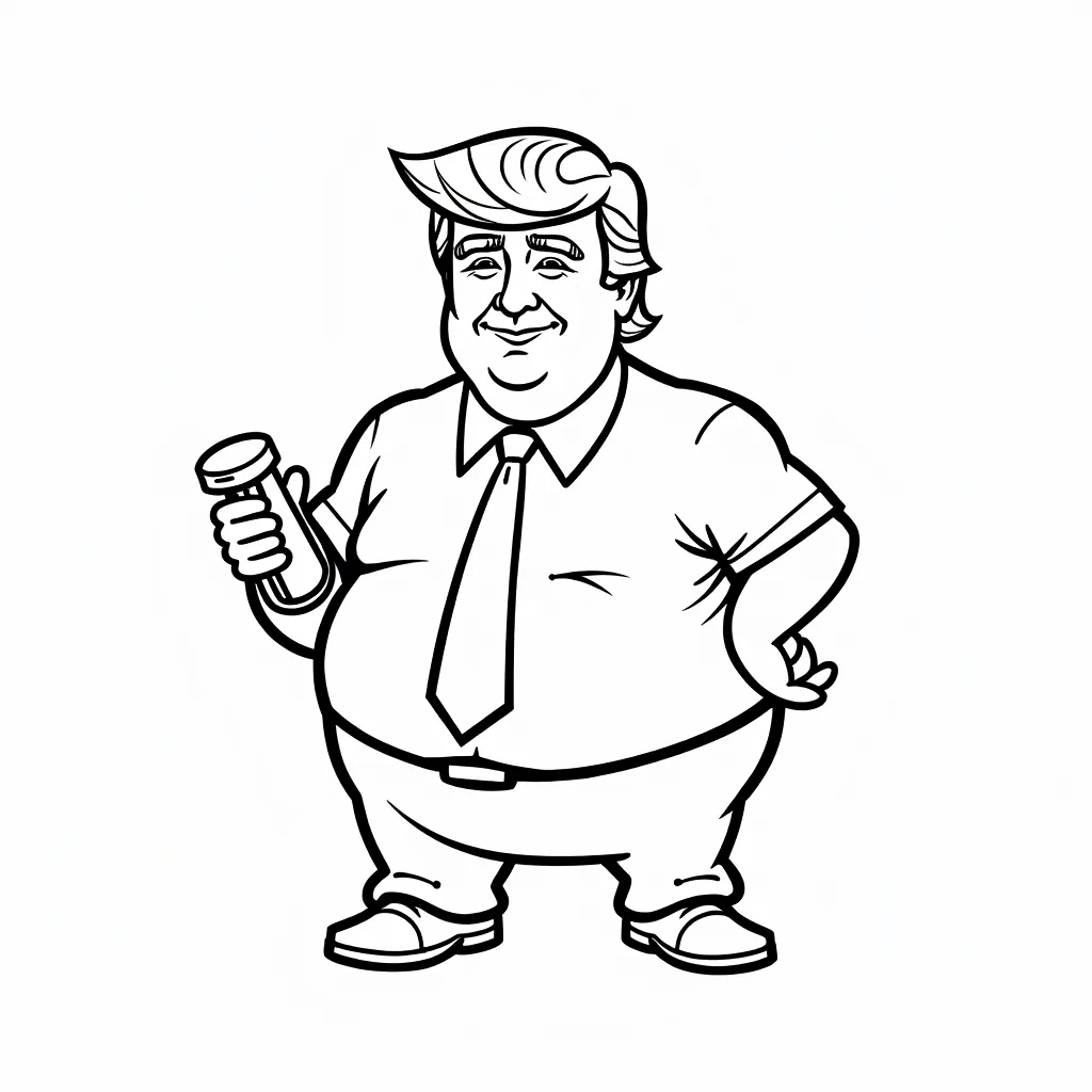 Donald Trump using a Shake Weight coloring pages