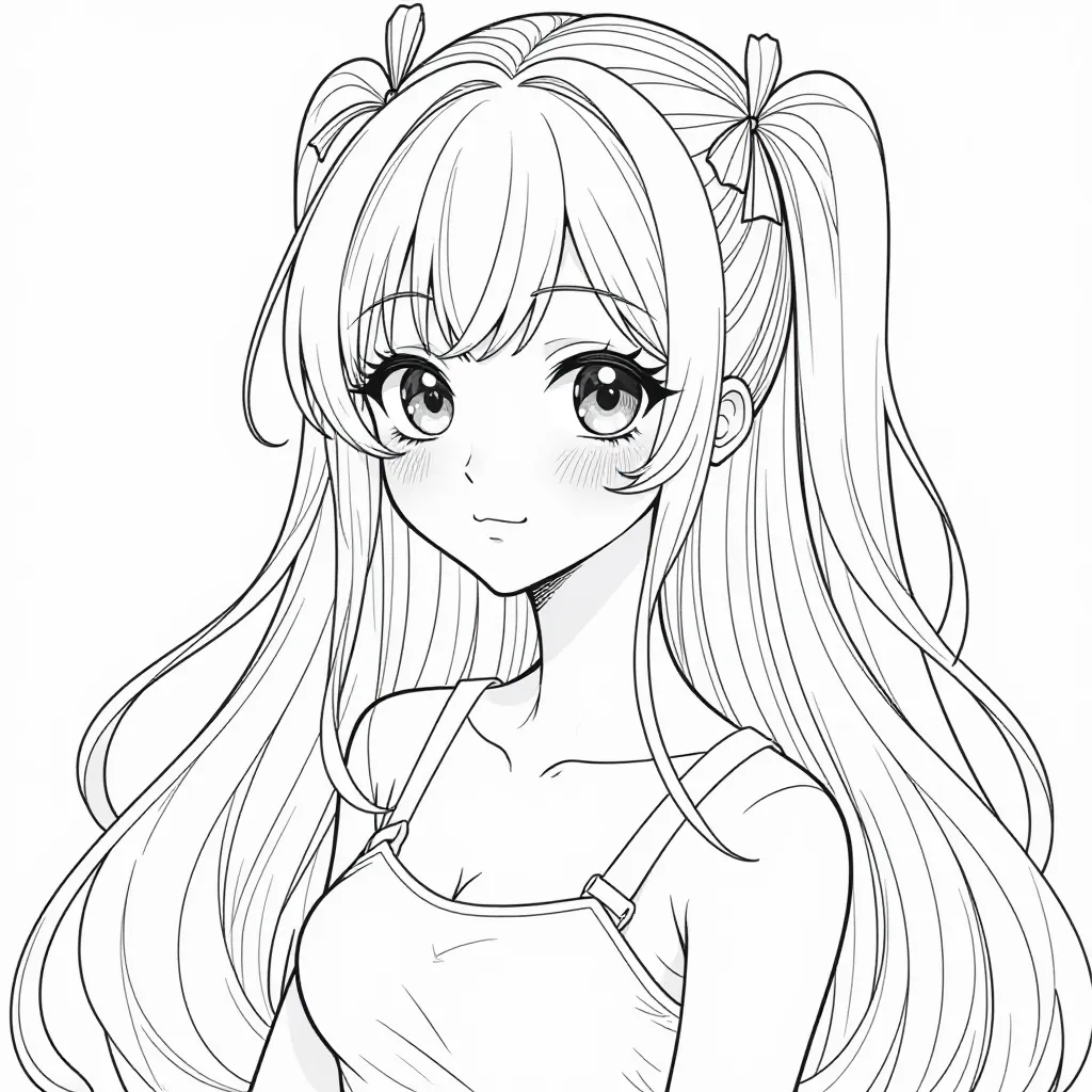 anime girl in sunny day صفحات التلوين