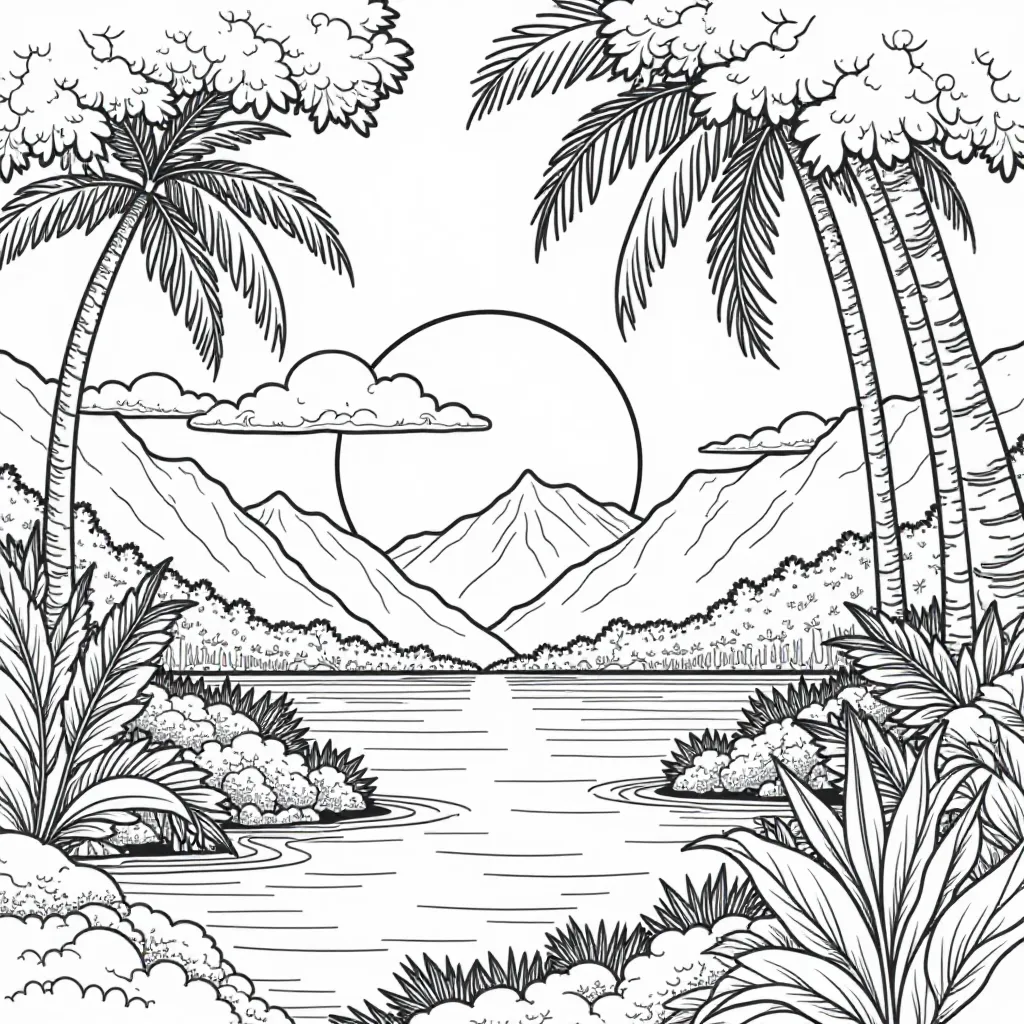 rainforest  صفحات التلوين