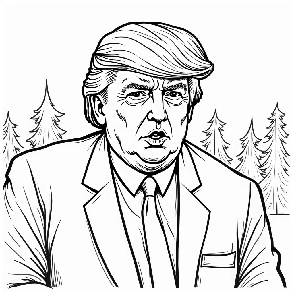 Donald Trump stealing Canada coloring pages