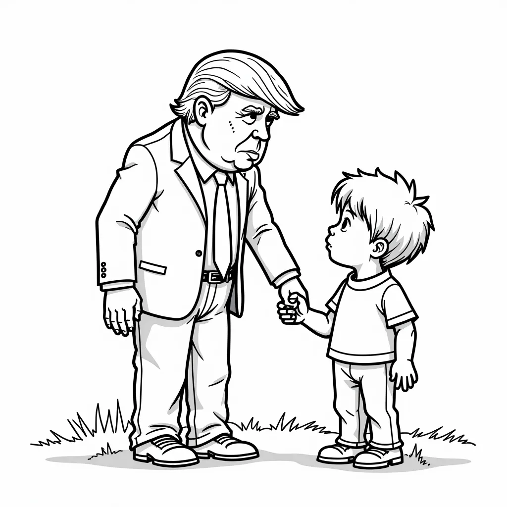 Donald Trump scolding in his children coloring pages