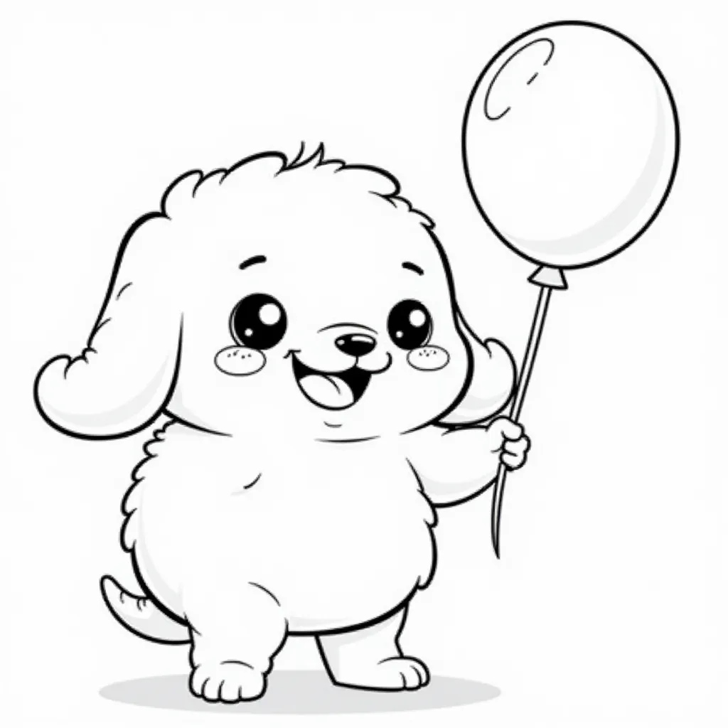  Labubu with a Balloon صفحات التلوين