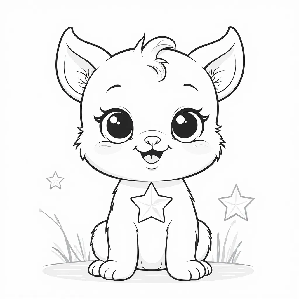  Labubu with a Star صفحات التلوين