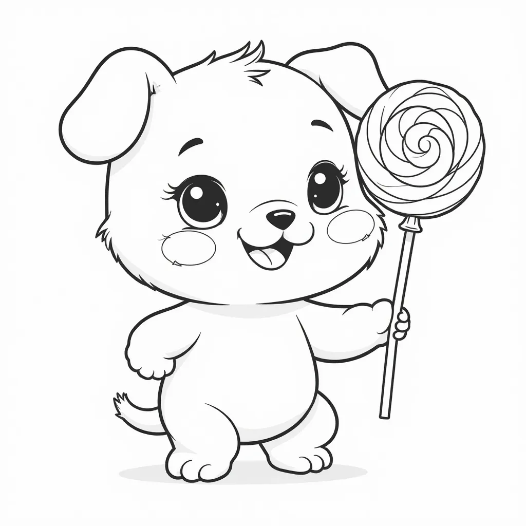  Labubu with a Lollipop صفحات التلوين