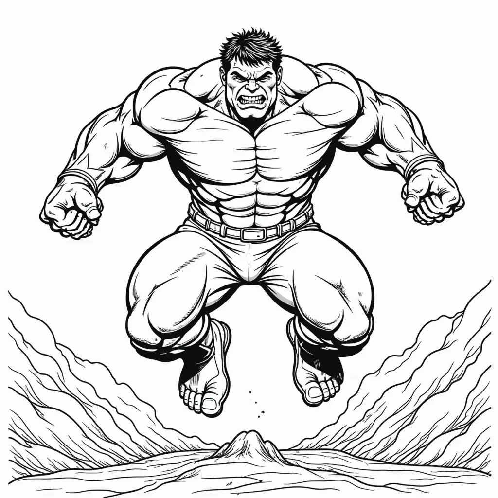  Hulk Jumping صفحات التلوين