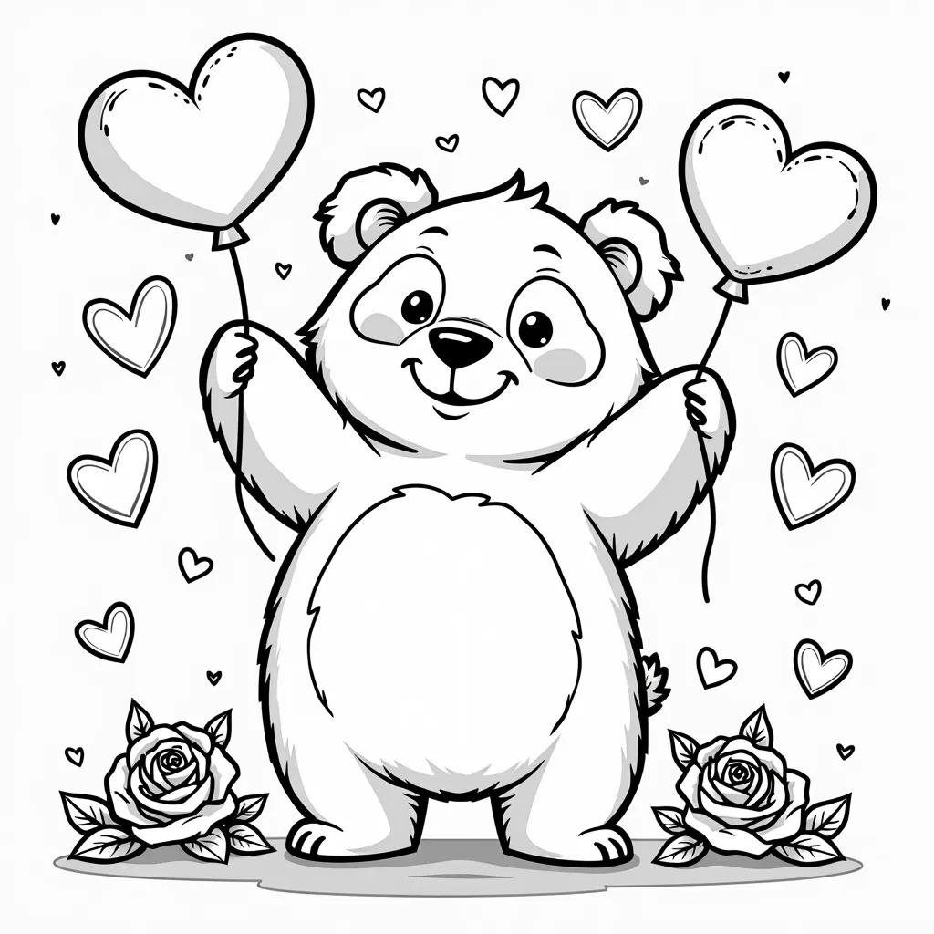 Big fat panda bear upside down  coloring pages