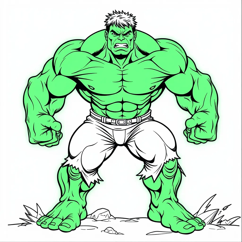  Hulk Green Glow صفحات التلوين